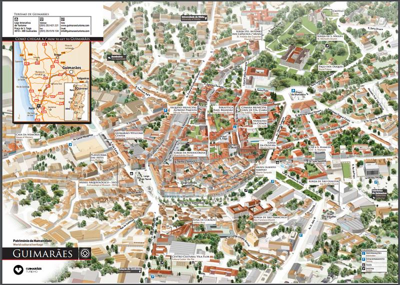 Mapa da cidade de Guimarães