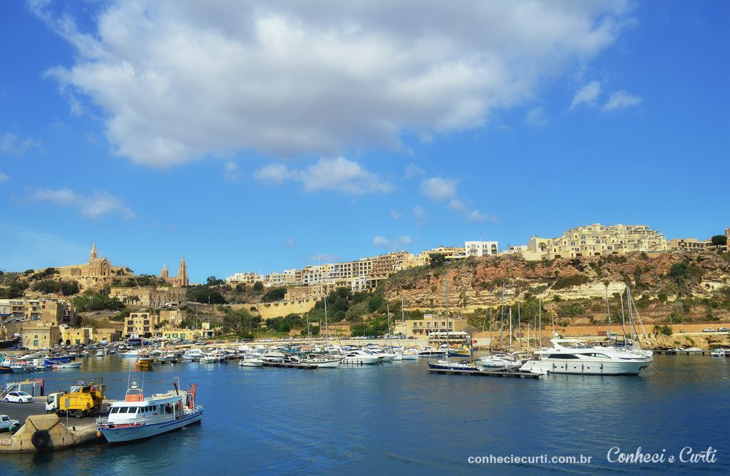 Passeio de barco de Malta para Gozo, vista panorâmica.